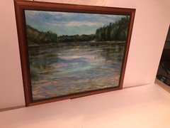 Vintage 2005 original painting Mississippi at Hidden Falls signed Wendy McCarty