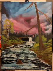 Original Landscape Oil Painting on Canvas (Bob Ross Style) 18″ x 24″ – Signed