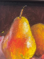 Original Oil Painting in Frame Pears Still life 4х4 in Miniature