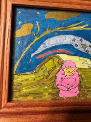 Toby Outsider Art „A Robed Female“Mixed Media Painting – Signed And Framed