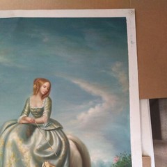 Hand painted oil on canvas, Repro. 30″w x 40″h.
