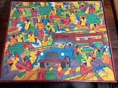 Vintage Haitian Folk Art Painting Signed 24×20. Read Description.
