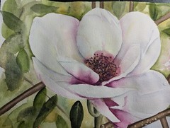 Original Magnolia Watercolor Painting