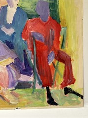 Vintage Expressionist Painting People Portrait Abstract Modernism Modernist