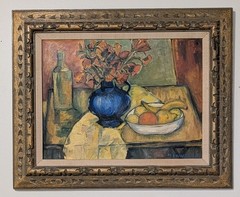 Vintage Original Post Impressionist Still Life Oil on Canvas By M. Lawrence