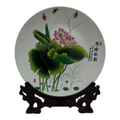 Plate 10″ Porcelain Decorative Painting Handmade with Stand 1 Piece Available e