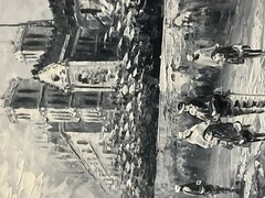 Caroline Burnett oil painting Black & White