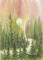 5”x7” Original Watercolor By Pamela Wilhelm Deep Rise Pinks Rock Garden P