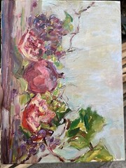Pomegranate Oil Painting, Still life Pomegranate, Kitchen painting, Exotic Fruit