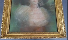 JAMES ROSS BRYSON- ORIGINAL PASTEL (CHALK) PAINTING – BEAUTIFUL LADY / LARGE HAT