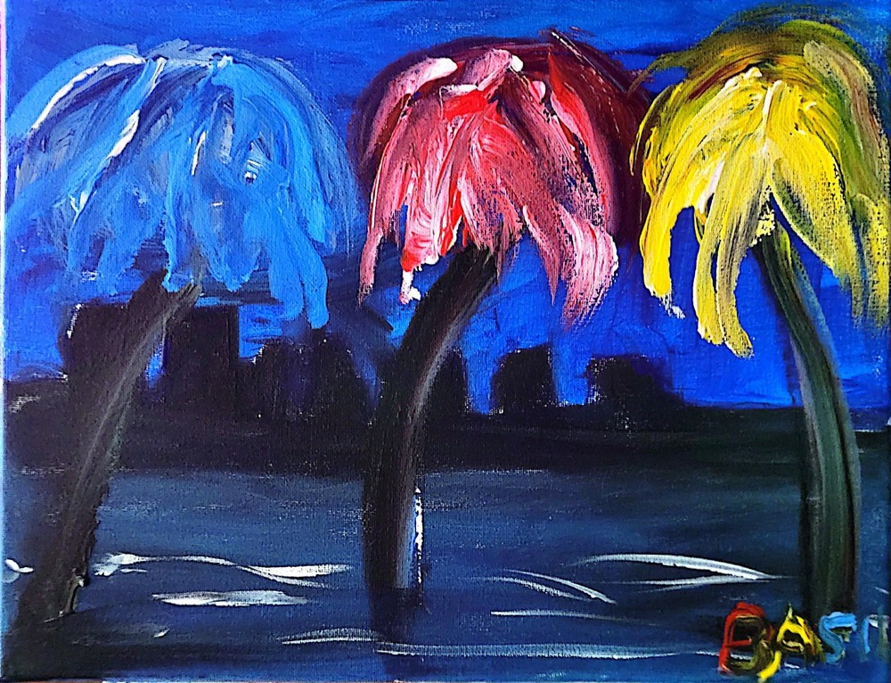 Honolulu: Abstract Expressionist Original Painting Canvas 11×14.