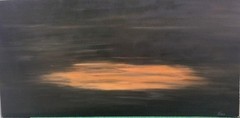 illegible expressive Sin titulo Roldan, Voldan oil on pressboard 90 x 180 cm