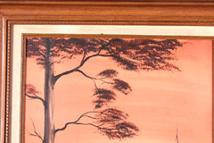 Sunset Bayou Painting Ducks Flying Pond Oil Painting On Canvas Signed Hower?