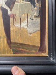 Antique Oil Painting Pretty Woman Female Model American ILLUSTRATION ART DECO