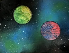 Spray Painting Planet With Cosmic Dust