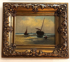 Original Antique Painting – Signed H. Medag (Dutch Artist)