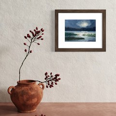8×10 Original Oil Painting Marsh Landscape Moonlit Clouds Lowcountry Art Signed