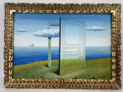Rene Magritte Oil On Canvas (Handmade) signed and stamped Framed