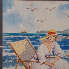 C-1853. Vincent Ramos. (1930-2022) . Watercolour Over Papel. Sitges. Late S. Xx