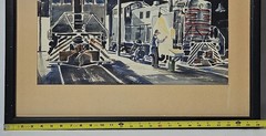 Vintage 1953 Signed by Edward L. Mayo Original Framed Locomotives Watercolor