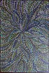 Roseanne Morton Petyar, Authentic Aboriginal Art.Size,90 x 60cm. Medicine Leaf