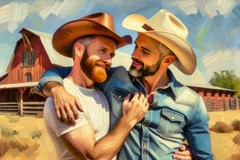 Original Giclée LGBTQ art Triptych Paintings Giclée Set „Where the West Begins“