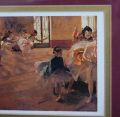 VINTAGE FRAMED SMALL ART GALLERY EDGAR DEGAS COLOR PRINT „THE REHEARSAL (1877)“