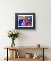 Fish Of Color Abstract Expressionist Original Painting 9×12 Paper