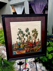 Original Oil Pastel Fantasy Landscape Donna Crotchett 1980 Signed Matted/Framed