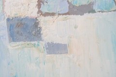 Mid-Century Abstract Oil Painting By Chirard? With Wooden Frame