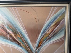 Large S Stephenson „Abstract Composition Scene“ Oil Painting – Signed And Framed