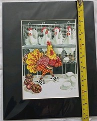 2007 Signed Artist Karen Hunziker Ltd Ed Art Print Hens Chickens Roosters NEW
