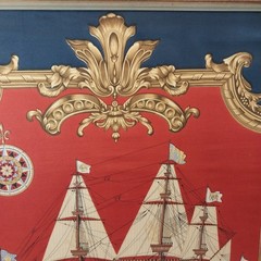 Echo Scarf Cavelle Nautical Imported French Vintage Framed Silk – 32″x32″