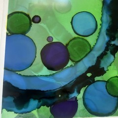 Beautiful , Unique , Original Hand Made -Alcohol Ink Painting on Plastic Resin