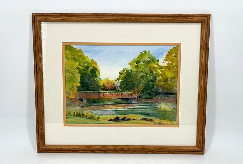 Ashland Pond Scene Watercolor