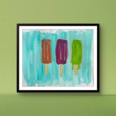 Frozen Pop Treats 11X 14″ Neo Impressionist Acrylic Painting Canvas Loose