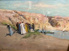 Frank Dean; ‚Traders on the Nile‘, Original Oil/Board, Coll. Sir H. Sutcliffe