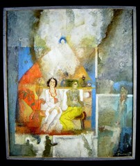 František Nikl 1935 Vracow – Prague / Expectation / Painting, Signed / 1993