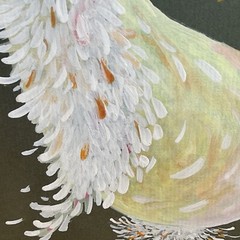 Stork Bird Wearing Hair Rollers Standing On Scale Painting By Ethel Dickerson