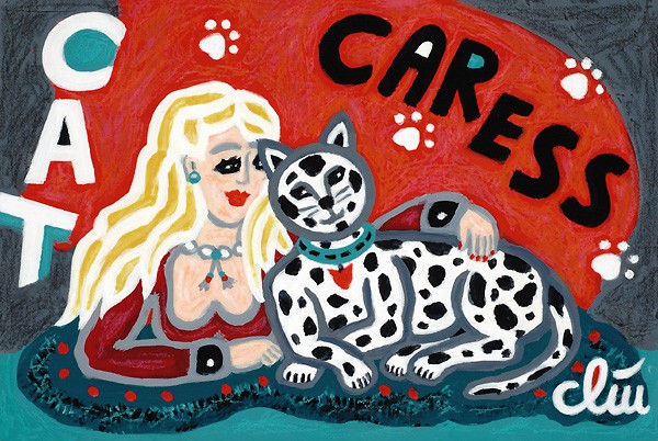 JACQUELINE DITT – Cat Caresse 2025 Original Painting Miniature Cat