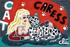 JACQUELINE DITT – Cat Caresse 2025 Original Painting Miniature Cat