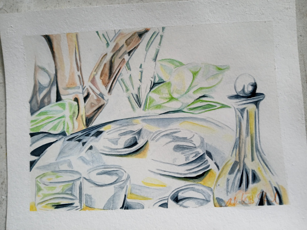 Fantasy Garden 9×12 contemporary watercolor painting by BaronHeard