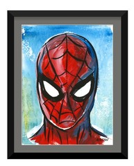 9×12 Spider Hero Original Painting Comic Book Art Pop Culture Superhero