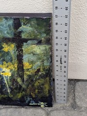 Gloria Galbraith Original Acrylic Floral Landscape Painting Yellow Flowers 20×17