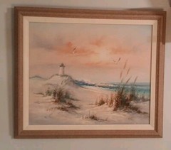 Large Beach Painting on Canvas 29×25 1/4″