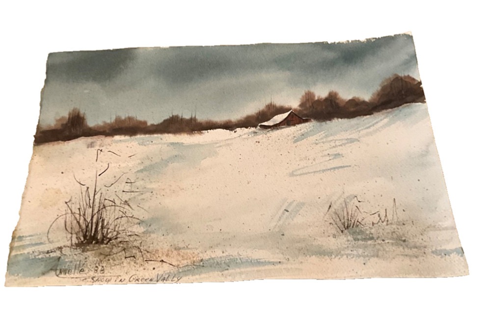 ORIGINAL WATERCOLOR PAINTING Hand Painted Artist SIGNED Heavy Paper 1988 Annelle