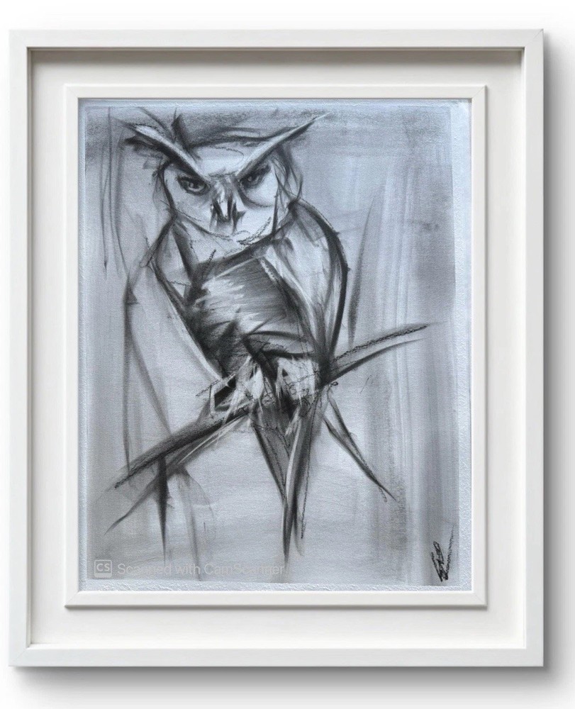 Great Horned Owl Drawing 11×14 Soft Pastel on Paper Original Art