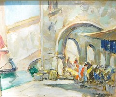 Knut Norman 1896 – 1977 – Oil Painting On Board – Venice Arte Arte