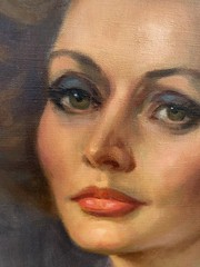 Stanley Gordon Rochester NY Original Oil Portrait of Sophia Loren Signed 1982