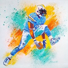 LaDainian Tomlinson NFL San Diego Original Acrylic Oil Painting Contemporary Art